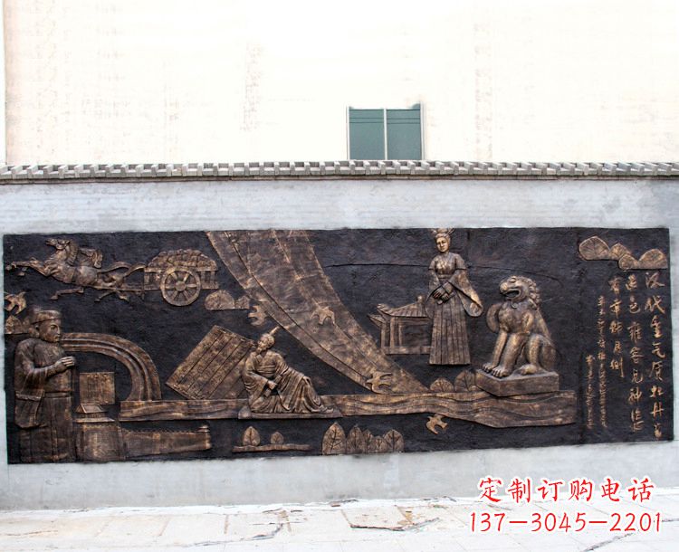 江西“汉代重气质,牡丹留正色”中国传统文化浮雕壁画,玻璃钢仿铜园林墙壁装饰壁画