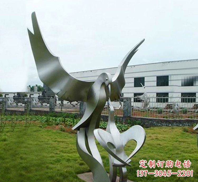江西“喂食”不锈钢动物鸟类景观雕塑,公园校园中国文化传承雕塑