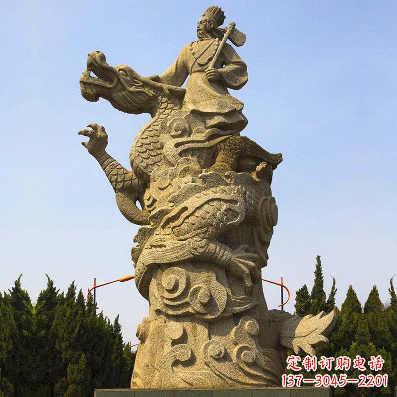 江西“五帝”之颛顼砂岩石雕像-公园景区古代历史人物雕塑