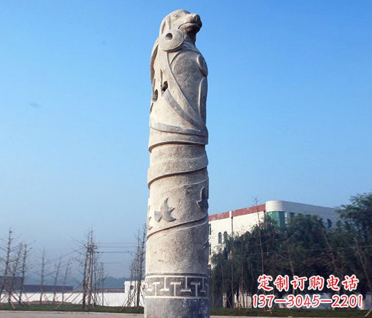 江西12生肖石柱广场景观石雕