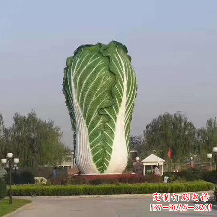 江西玻璃钢招财白菜雕塑-城市园林仿真植物景观