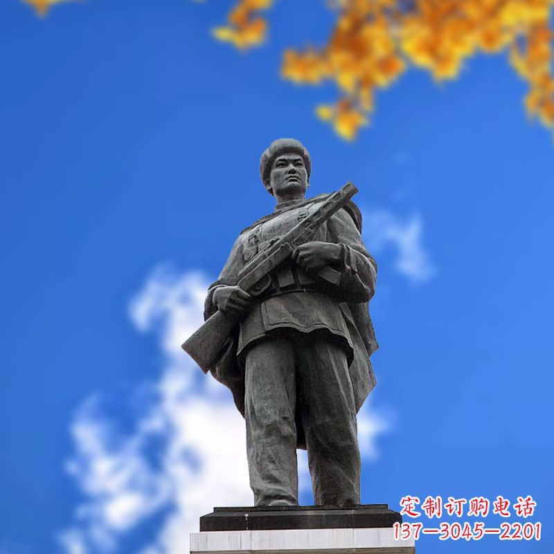 江西中国著名抗战英雄人物邱少云石雕塑像