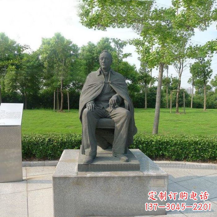 江西爱迪生坐姿雕塑-公园铸铜世界名人世纪伟人雕像