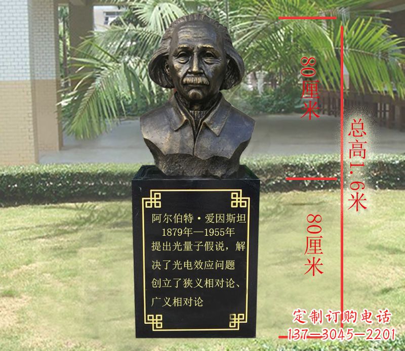江西爱因斯坦名人胸像铜雕