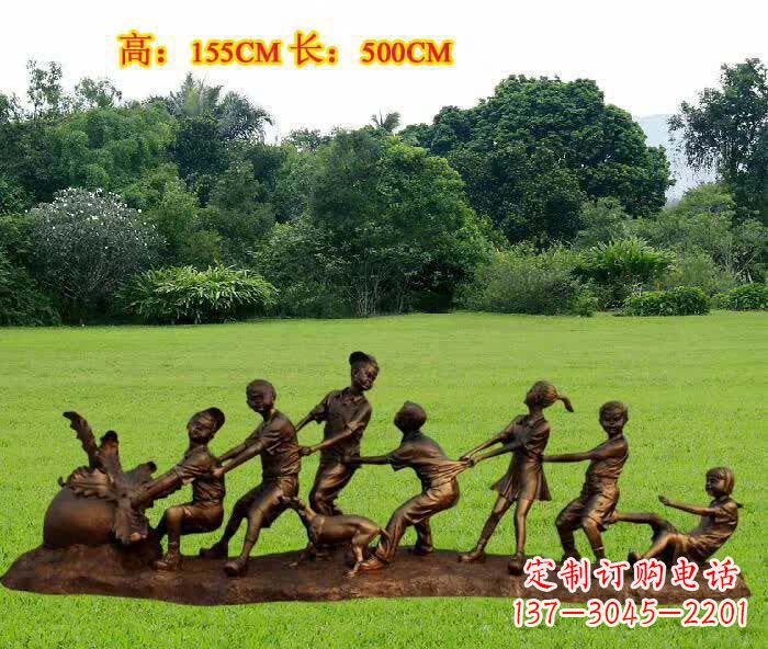 江西拔萝卜人物铜雕1