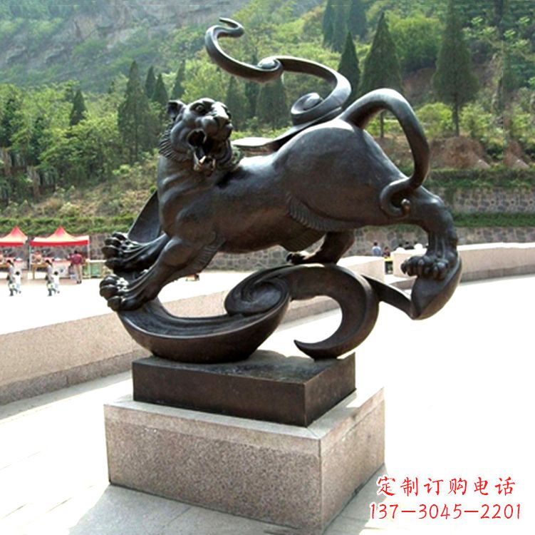 江西白虎神兽铜雕-纯铜铸造广场文化动物雕塑摆件