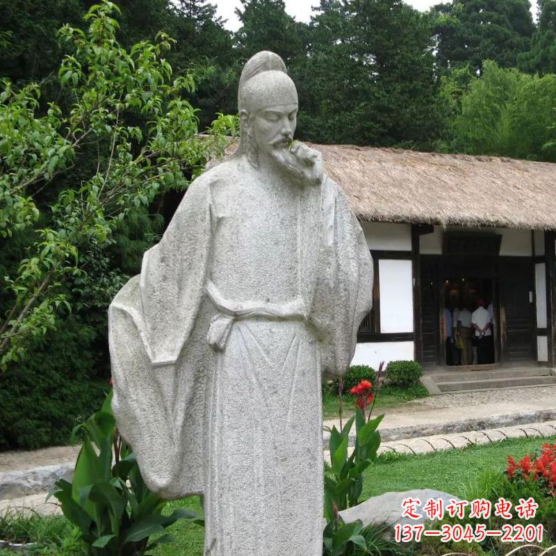 江西白居易石雕塑像传承中国古代文化精髓