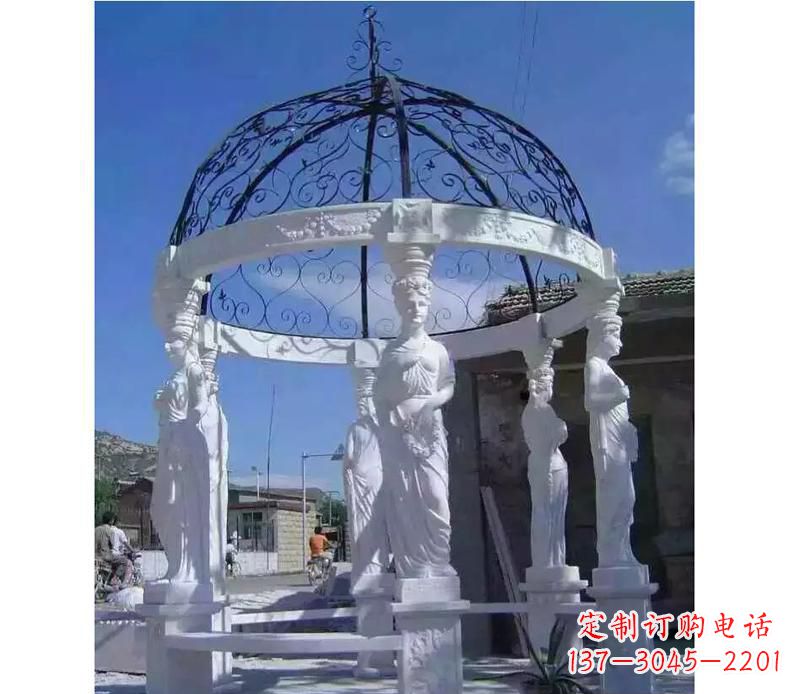 江西白色欧式石头凉亭