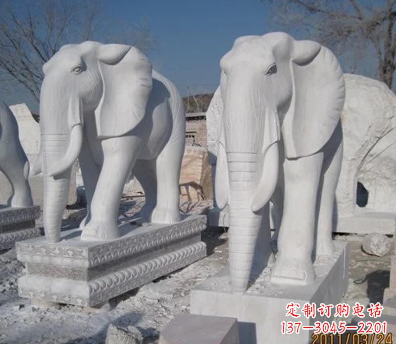 江西白色石头大象