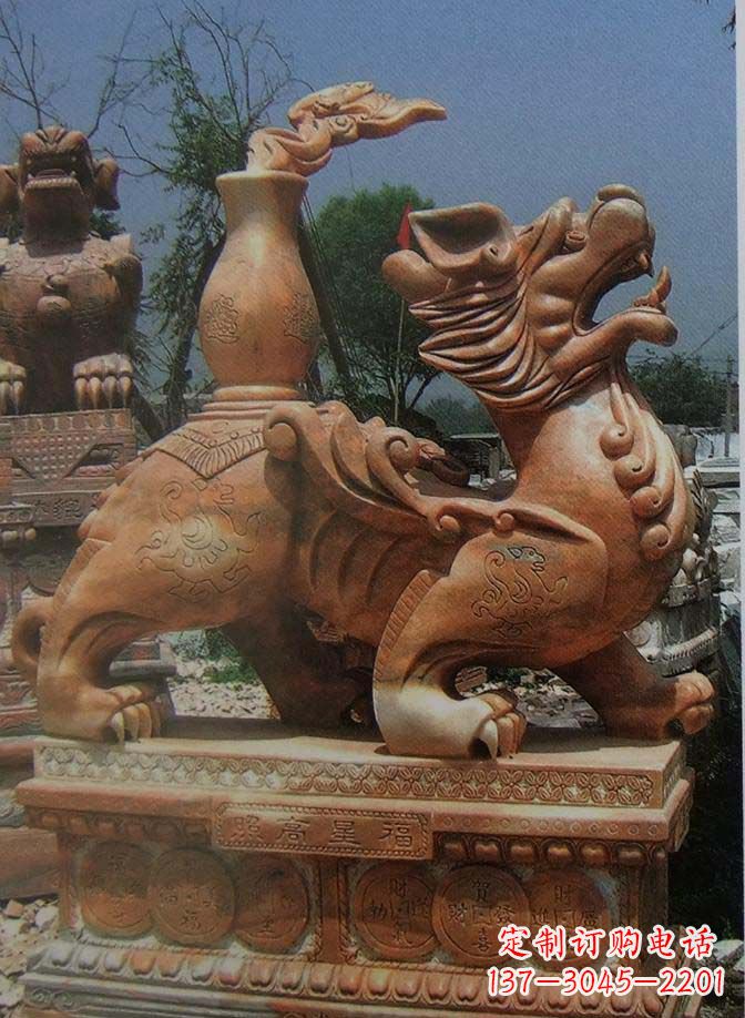 江西古典麒麟大理石雕塑