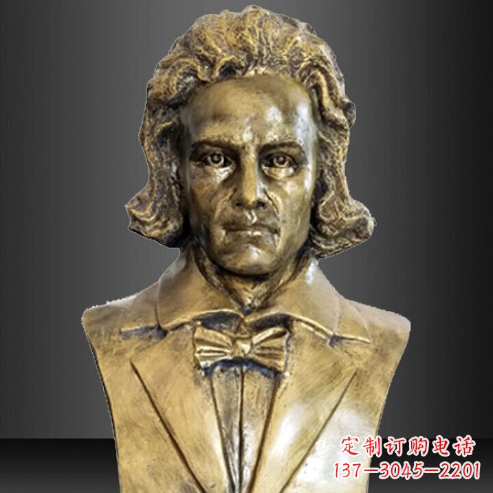 江西贝多芬雕塑作品-纯铜铸造名人胸像