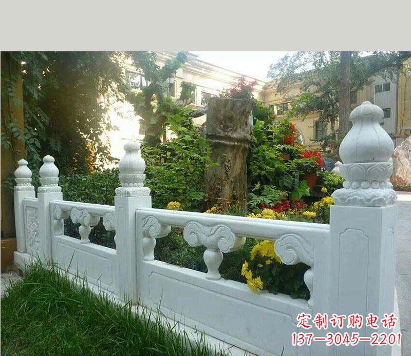 江西别墅汉白玉栏板景观石雕
