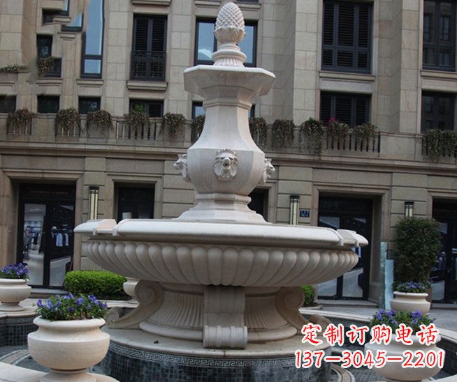 江西别墅景观石雕大理石喷泉