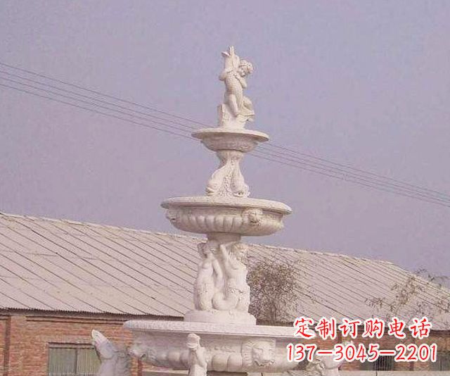 江西别墅景观天使喷泉石雕 (2)