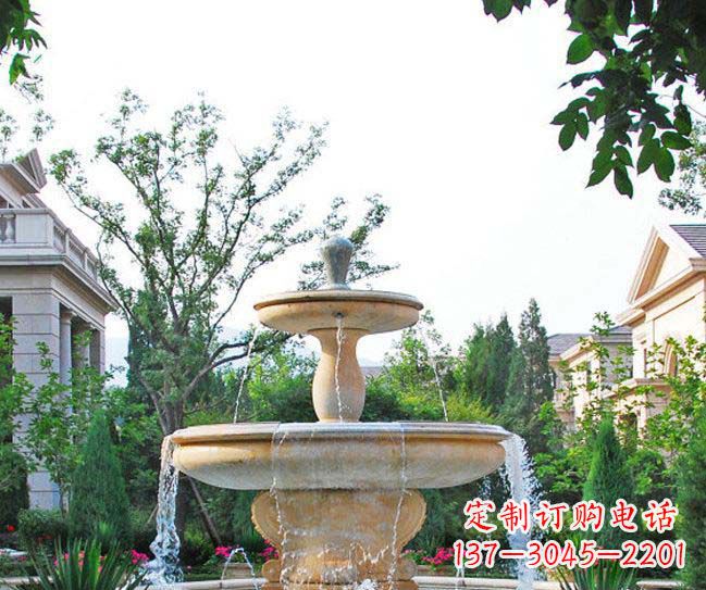 江西别墅景观晚霞红喷泉石雕