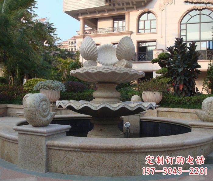 江西别墅景观蜗牛喷泉石雕