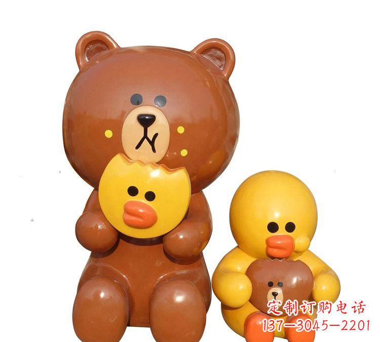 江西玻璃钢布朗熊和可妮兔
