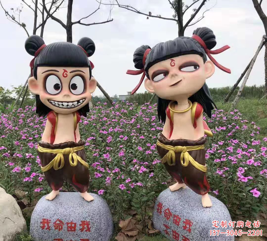 江西玻璃钢彩绘哪吒卡通人物