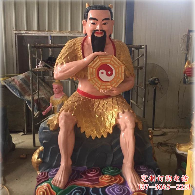 江西玻璃钢彩绘青帝太昊伏羲神像