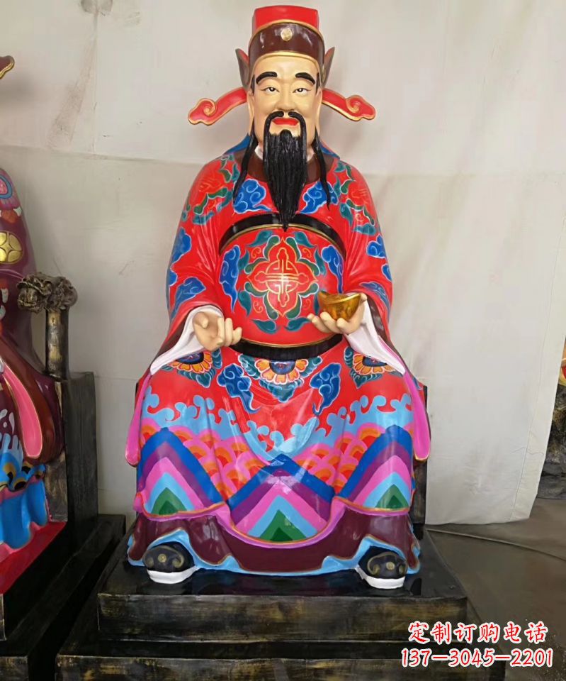 江西玻璃钢彩绘文财神神像雕塑