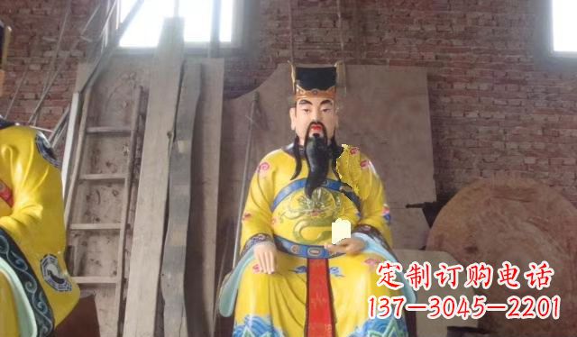 江西玻璃钢彩绘文财神寺庙神像雕塑