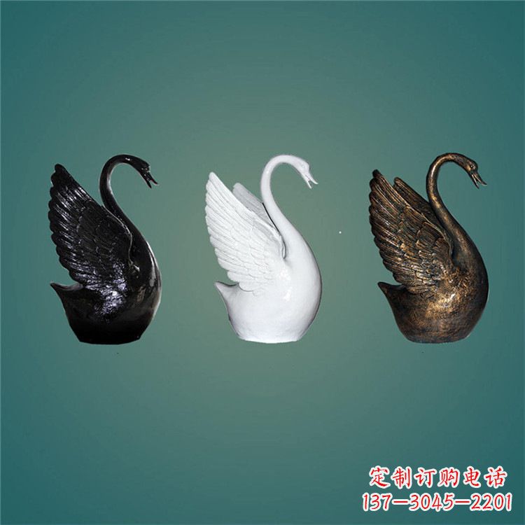 江西玻璃钢抽象天鹅雕塑-水景水池可喷水动物雕塑摆件