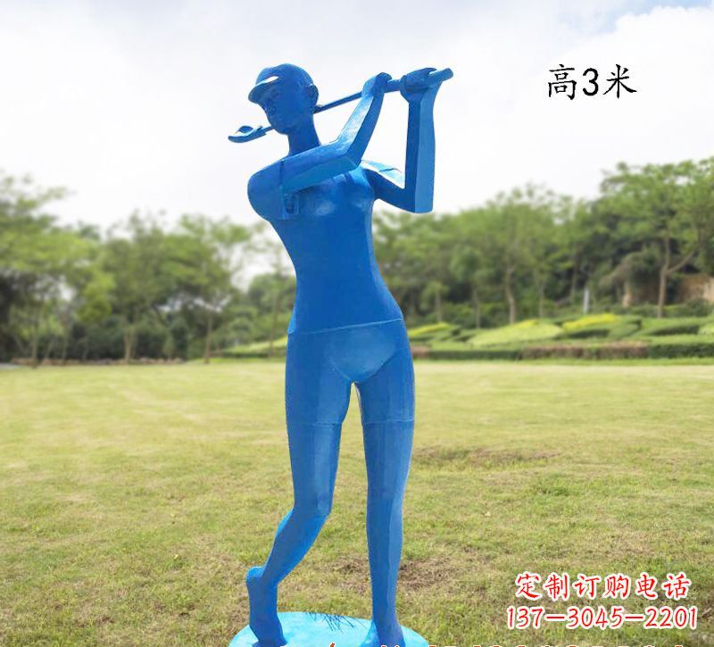 江西玻璃钢打高尔夫人物雕塑