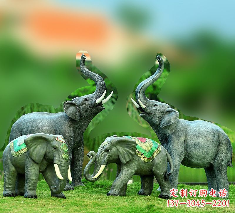 江西玻璃钢大象雕塑 (2)