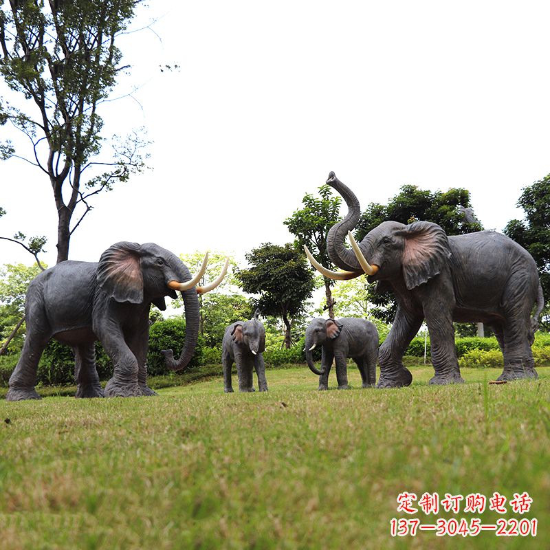 江西玻璃钢大象仿真大象雕塑-公园景区园林装饰动物摆件