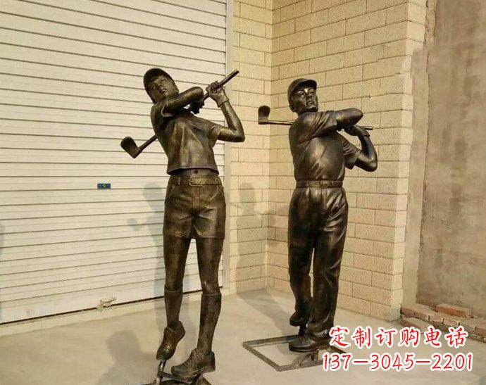 江西玻璃钢仿铜打高尔夫人物