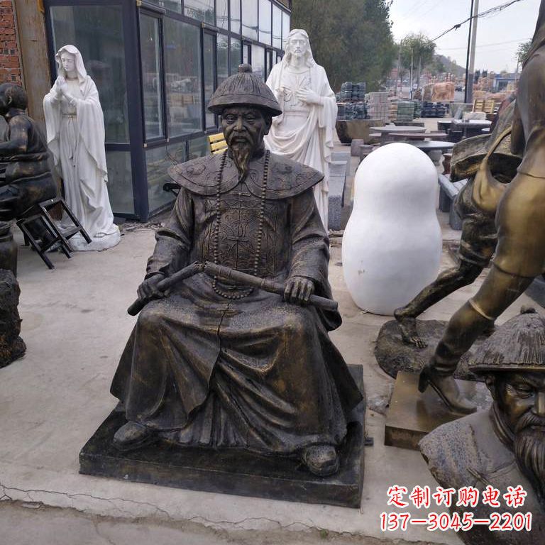 江西玻璃钢仿铜林则徐坐姿像
