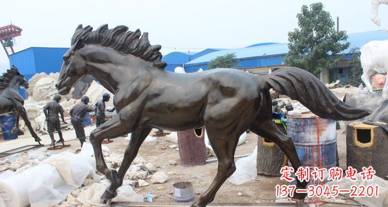 江西玻璃钢仿铜马广场动物雕塑 (2)
