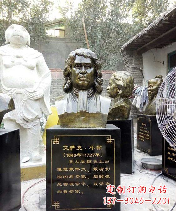江西玻璃钢仿铜牛顿头像