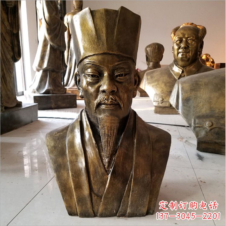 江西玻璃钢仿铜苏轼头像雕塑