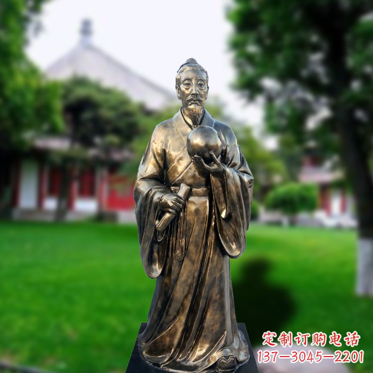 江西玻璃钢仿铜张衡塑像-中国东汉时期著名天文学家