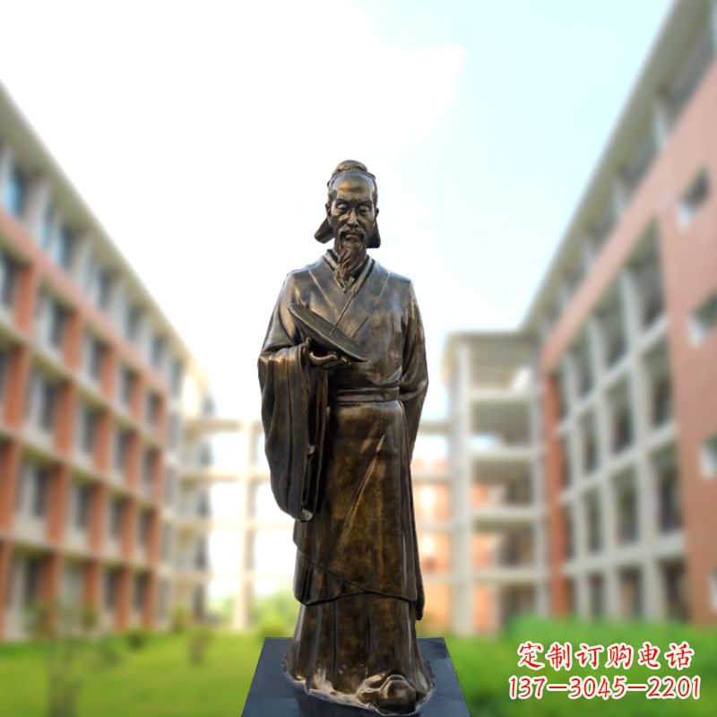 江西玻璃钢仿铜祖冲之雕塑-学校校园历史名人雕像