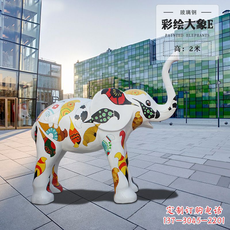 江西玻璃钢仿真大象雕塑