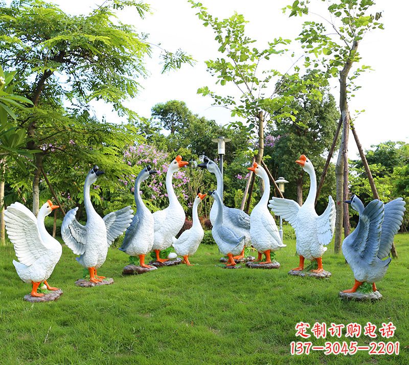 江西玻璃钢仿真动物鹅