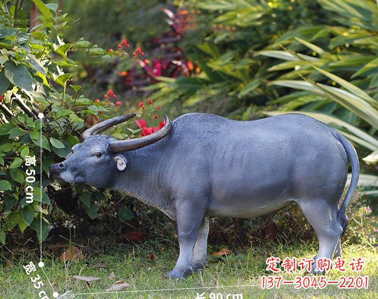 江西玻璃钢仿真水牛雕塑