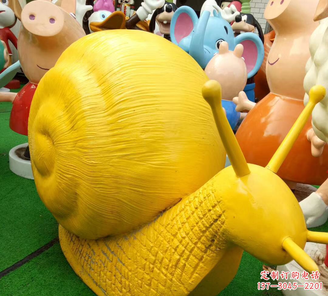 江西玻璃钢仿真蜗牛 公园动物雕塑