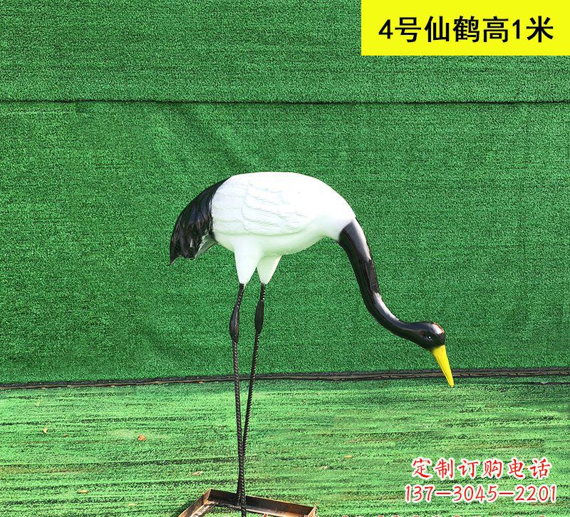 江西玻璃钢仿真仙鹤动物雕塑