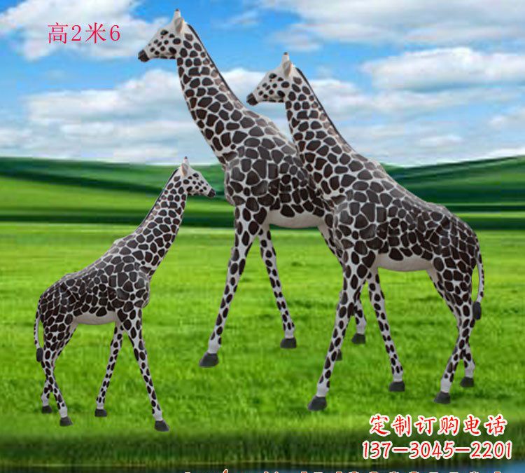 江西玻璃钢仿真长颈鹿雕塑