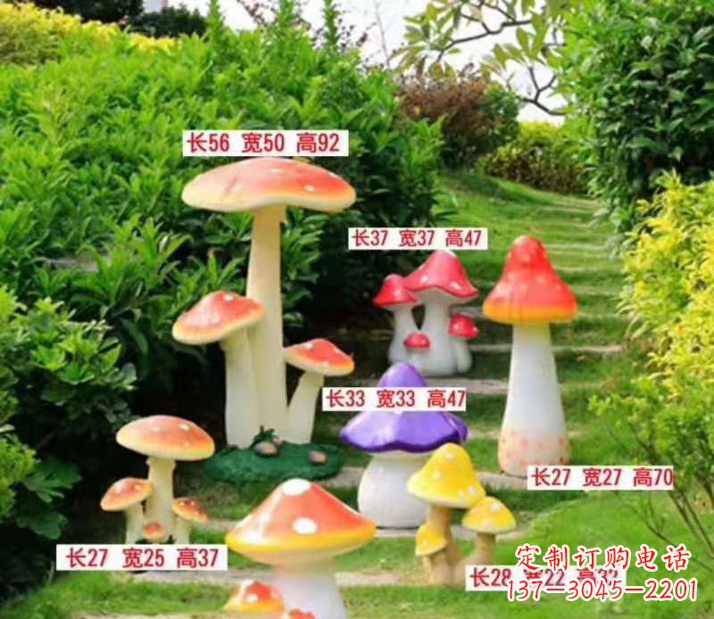 江西玻璃钢公园彩绘蘑菇雕塑2
