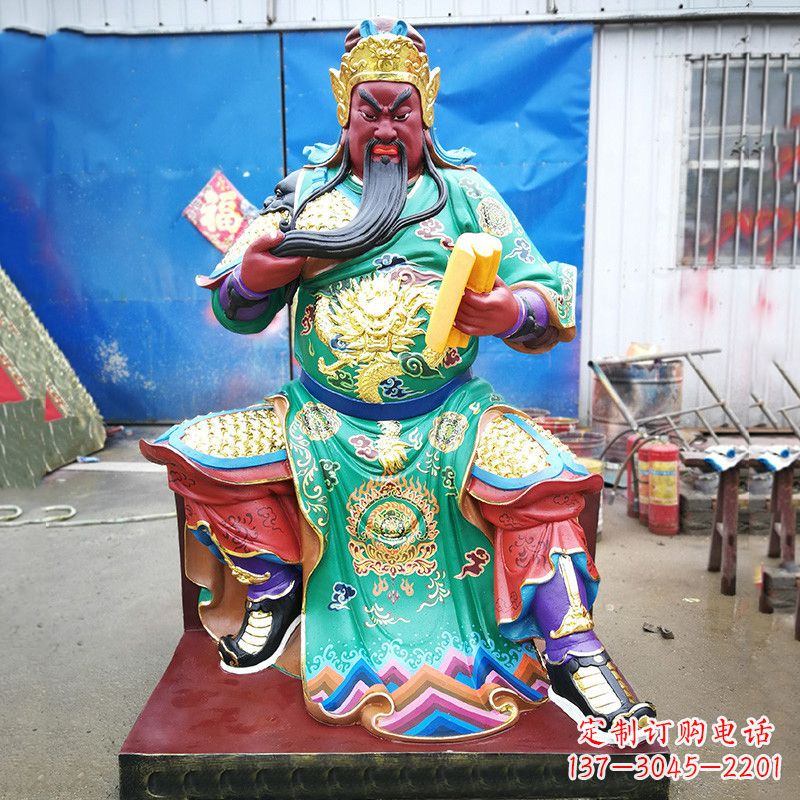 江西关圣雕塑玻璃钢彩绘之美