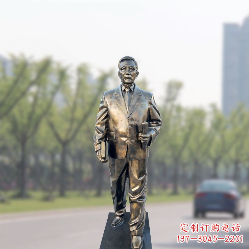 江西玻璃钢华罗庚仿铜雕像