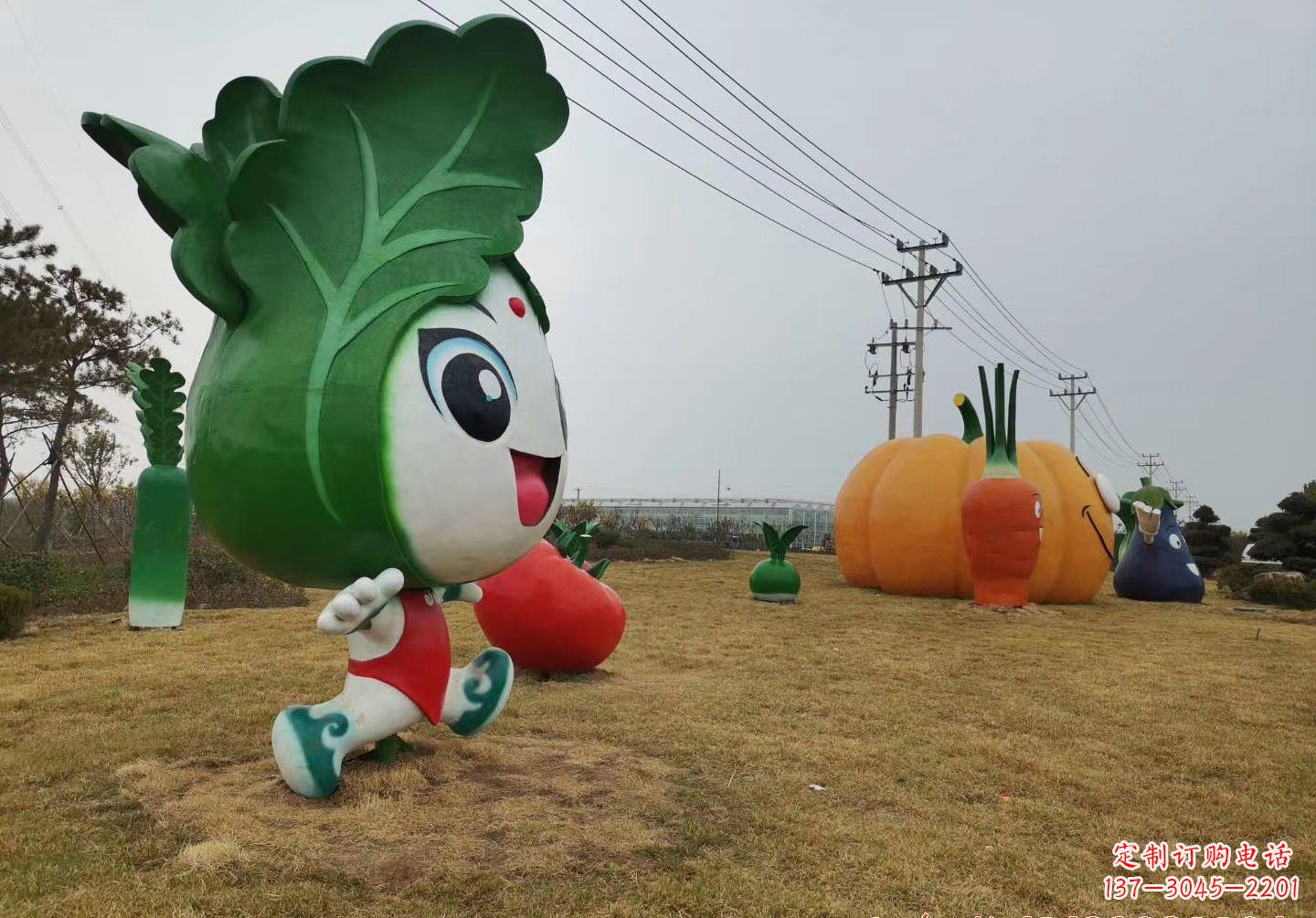 江西玻璃钢卡通白菜景观雕塑