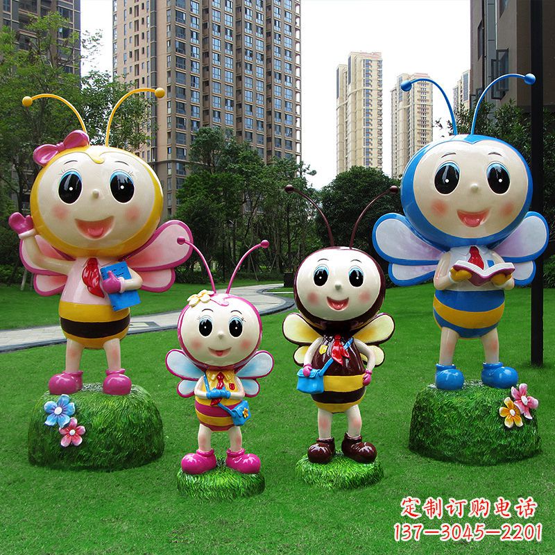 江西玻璃钢卡通蜜蜂雕塑摆件