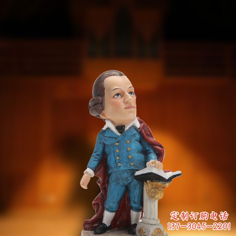 江西玻璃钢卡通莫扎特雕塑