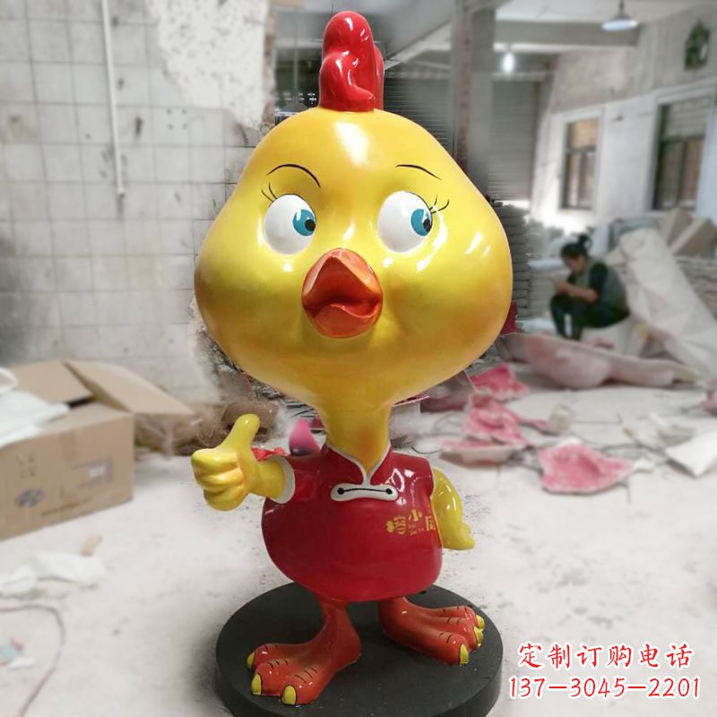 江西玻璃钢卡通小鸡商场卖场美陈雕塑