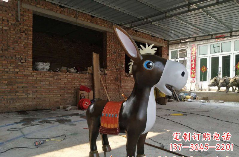 江西玻璃钢卡通小毛驴雕塑